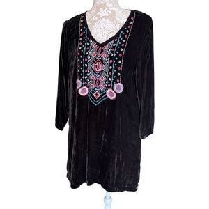 Kyla Seo embroidered velvet dress